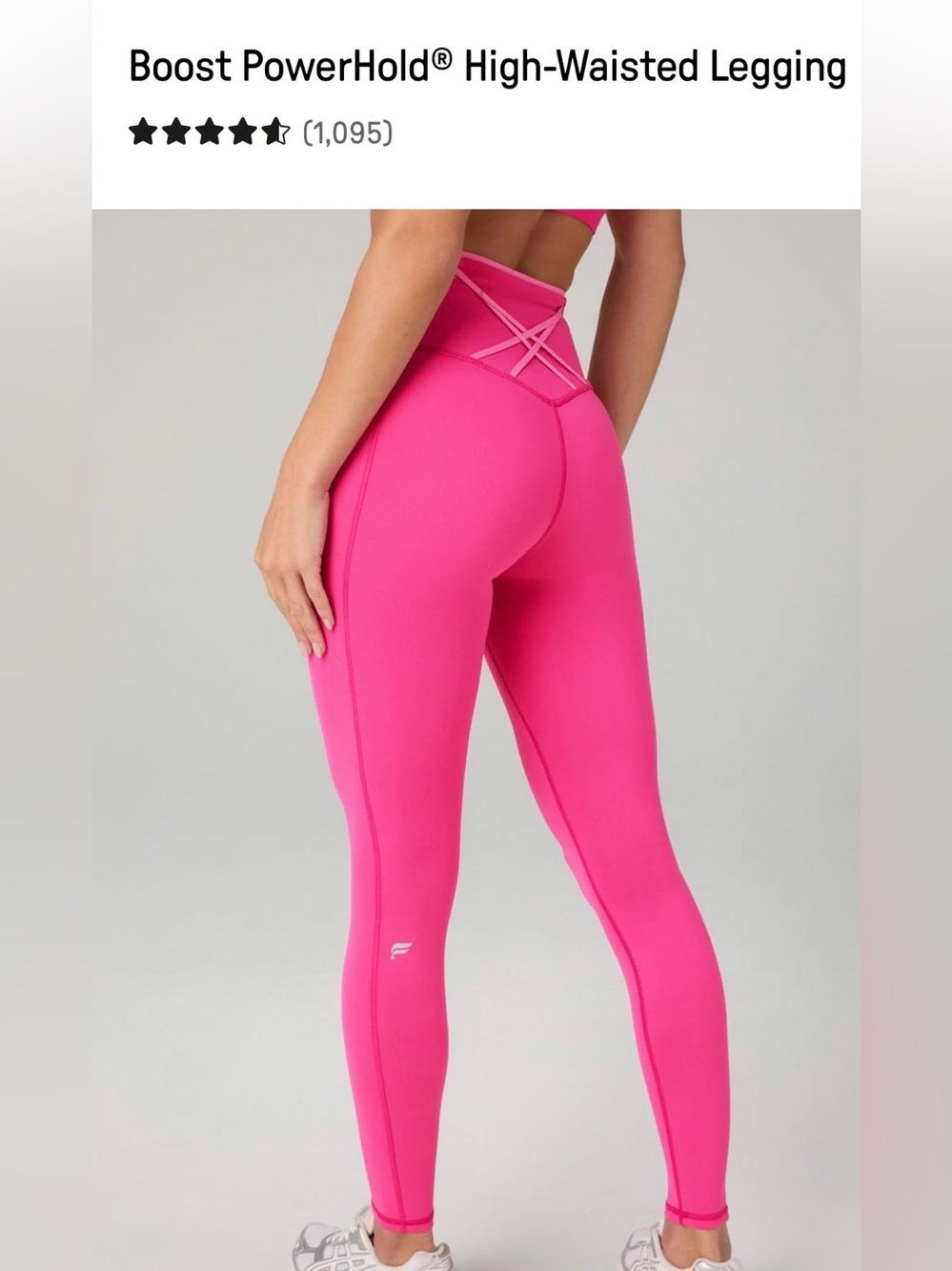 Fabletics Boost PowerHold High-Waisted Legging - Pink Crush/Strawberry Milkshake